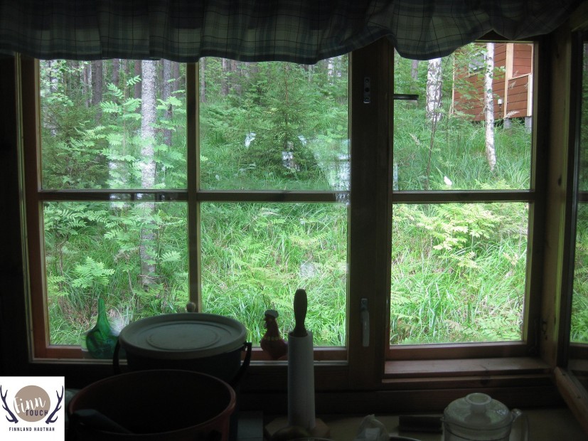 Einfach nur eine Wohltat - aus dem Fenster blicken in den grünen finnischen Wald.