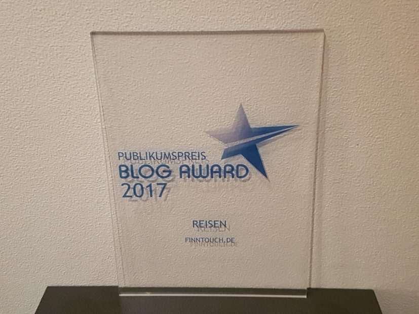 Blog Award 2017 - FinnTouch gewinnt den Publikumspreis in der Kategorie "Reisen"