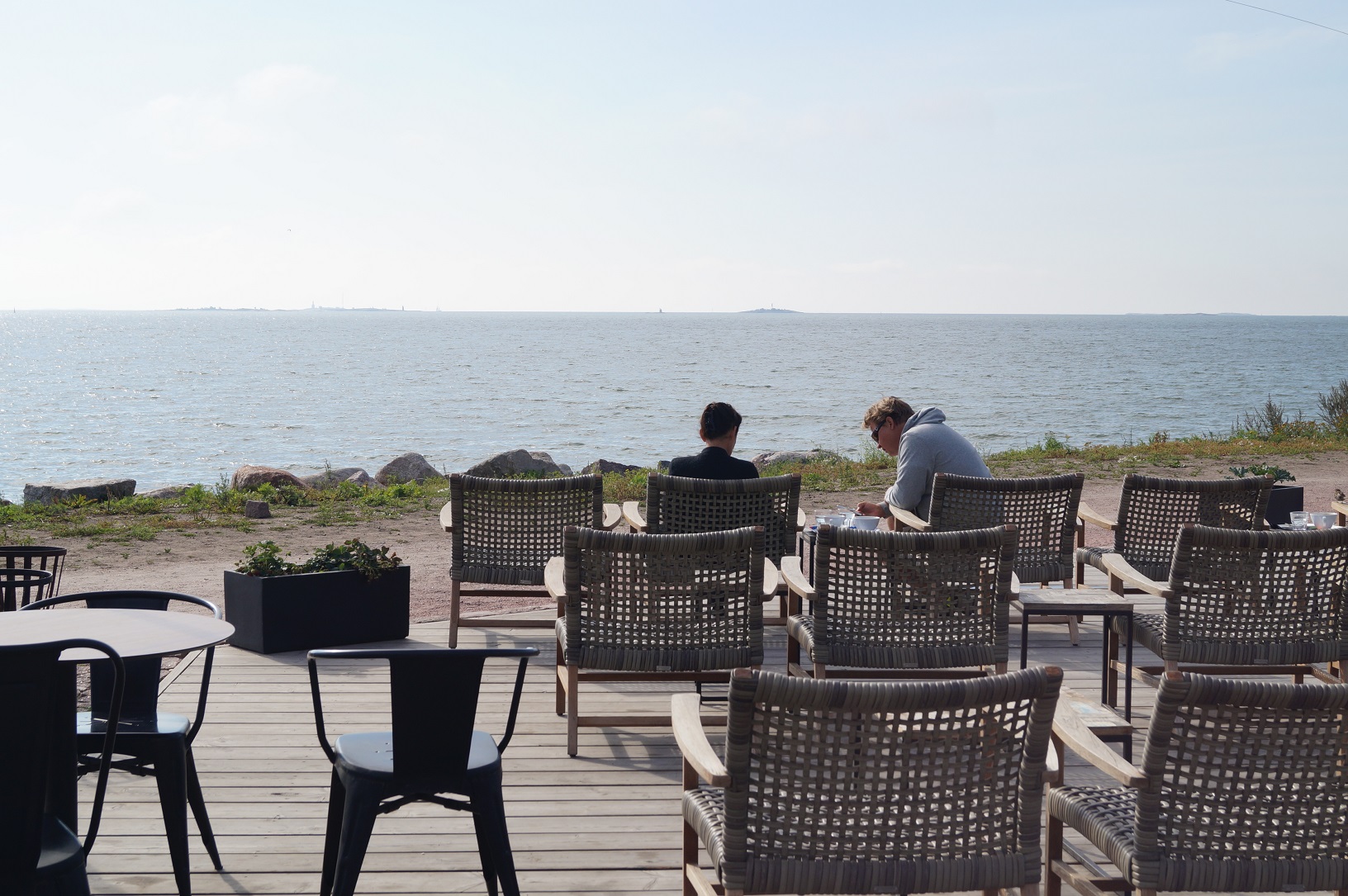 Blick vom Café Birgitta aufs Meer