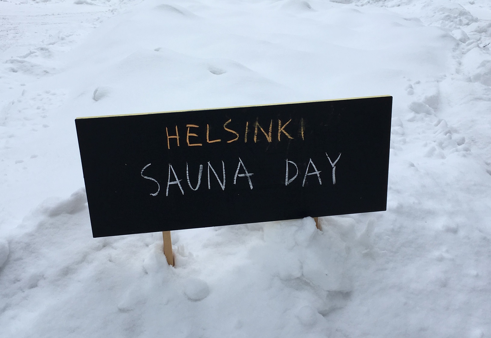 Schild Helsinki Sauna Day
