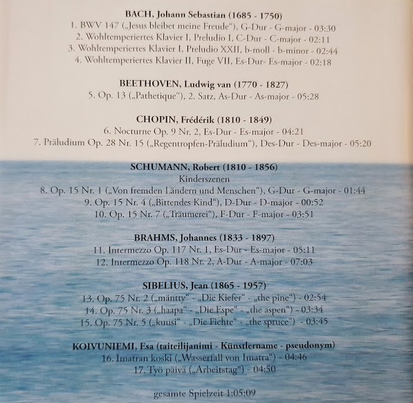 Tracklisting der CD von Eberhard Apffelstaedt - Ausgewählte Kostbarkeiten der Klaviermusik